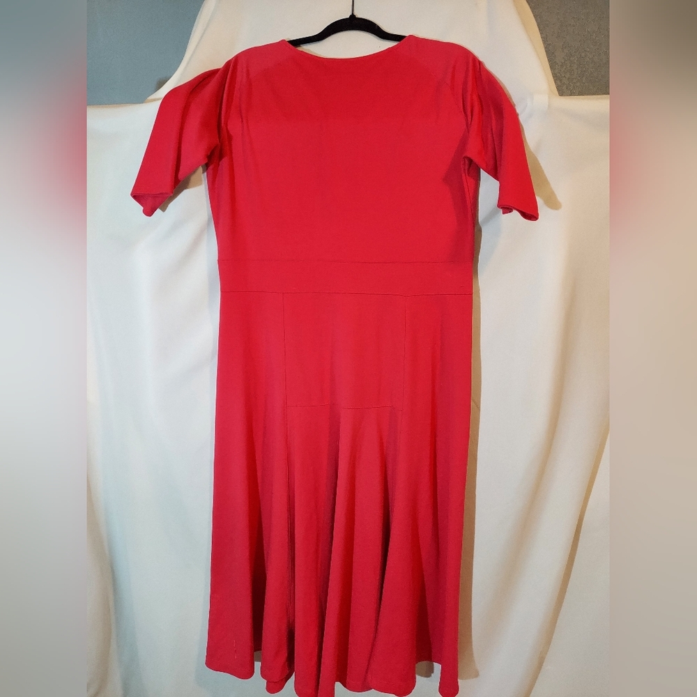Lands' End Fuchsia Fit And Flare Midi Dress - Picture 2 of 8
